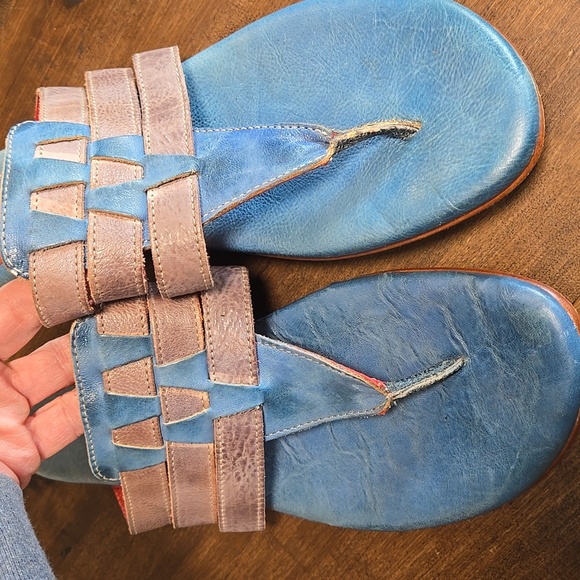 Bed Stu Yoli Leather Sandals Slide Flip Flop Thong Aztec Design Womens Sizs 8 - Picture 7 of 7